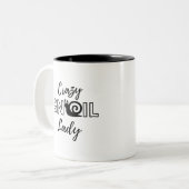 Crazy snageldame tweekleurige koffiemok (Voorkant links)