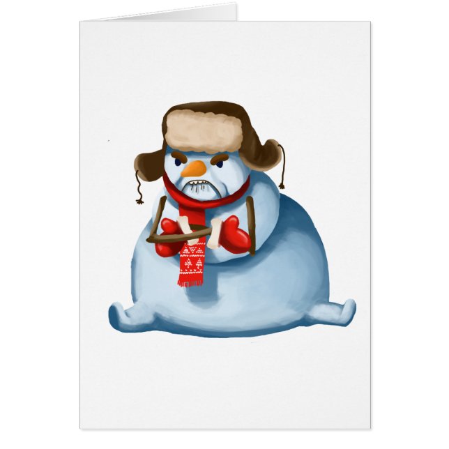 Crazy Snowman-kerstkaart (Voorkant)
