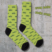 Crazy Socks - socks crazy, on green Sokken