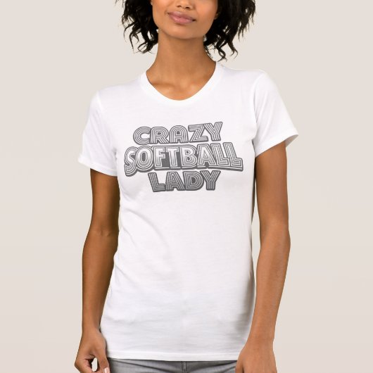 Crazy Softball Lady Game Day Matching Group Design T-shirt (Voorkant)