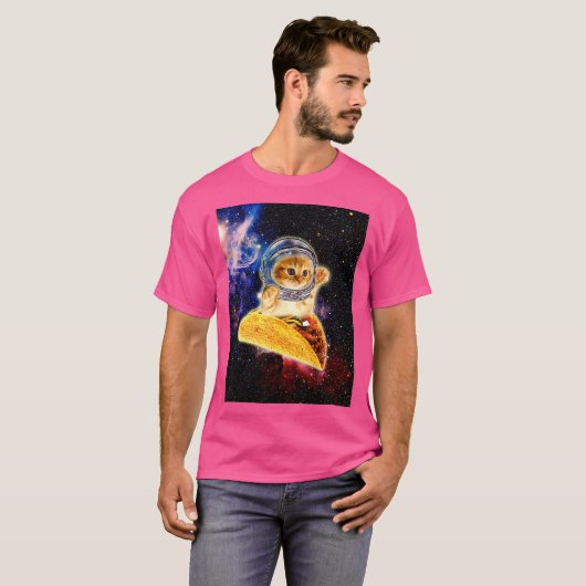 Crazy Space Taco Cat Funny T-shirt (Voorkant volledig)