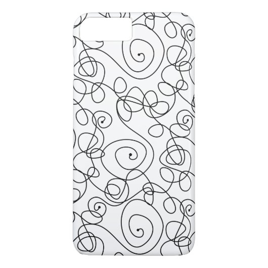 Crazy Spiral Lines Black + uw achtergrond en ideeë Case-Mate iPhone Case (Achterkant)