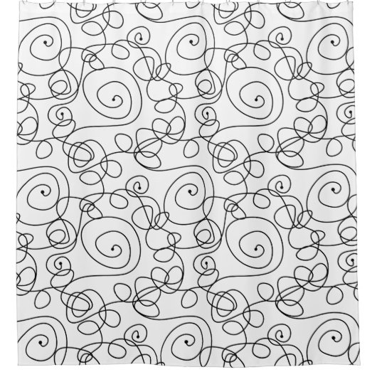 Crazy Spiral Lines Black + uw achtergrond en ideeë Douchegordijn (Voorkant)