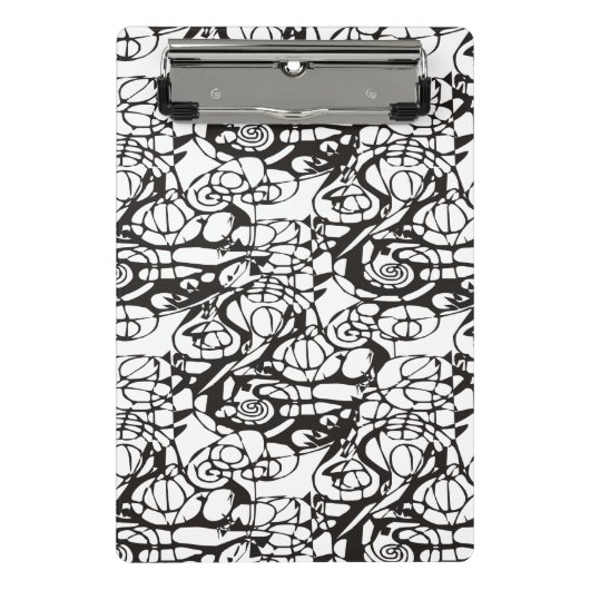 Crazy Spirals Lines Black II + je rug. en idee Mini Klembord (Voorkant)