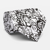 Crazy Spirals Lines Black II + je rug. en idee Stropdas (Opgerold)