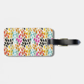 Crazy Spots Pattern met aangepaste monogram & naam Bagagelabel (Achterkant horizontaal)