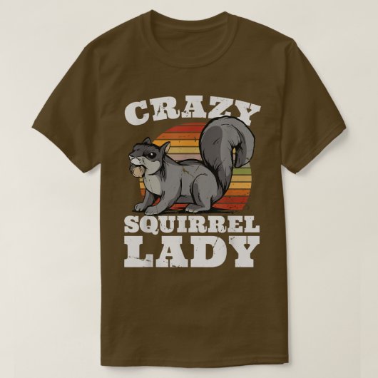 Crazy Squirrel Lady Eastern Gray Japans voor vierk T-shirt (Design voorkant)