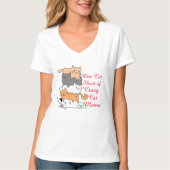 Crazy Stacked Cats Pile Up T-shirt, Funny Cat Humo T-shirt (Voorkant)