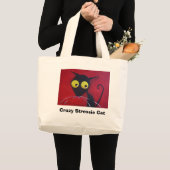 Crazy Stressie Cat Grote Tote Bag (Voorkant (product))