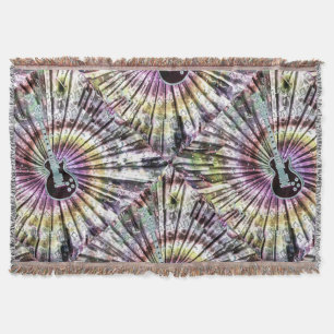 Crazy Stropdas-Dye Effect Colorful Guitar Throw Bl Deken