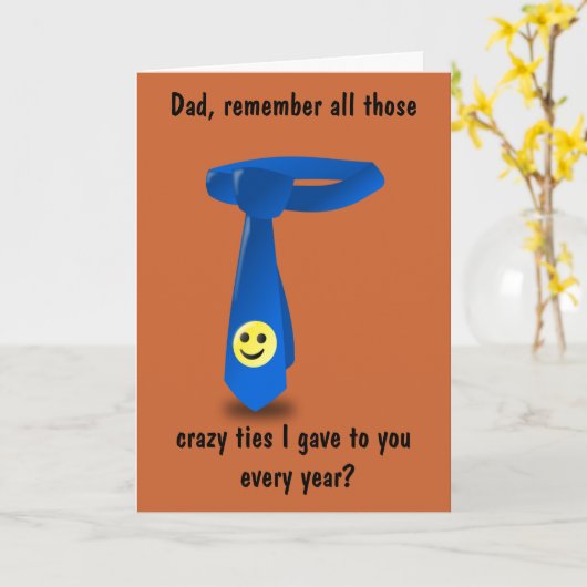 Crazy Stropdassen Vaderdag Kaart (Gele Bloem)
