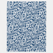 Crazy Structure Pattern 060423 - Indigo Style Blue Fleece Deken (Voorkant)