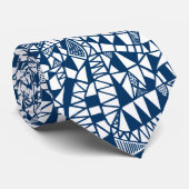Crazy Structure Pattern 060423 - Indigo Style Blue Stropdas (Opgerold)