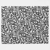 Crazy Structure Pattern 060423 - White on Black Fleece Deken (Voorkant (Horizontaal))
