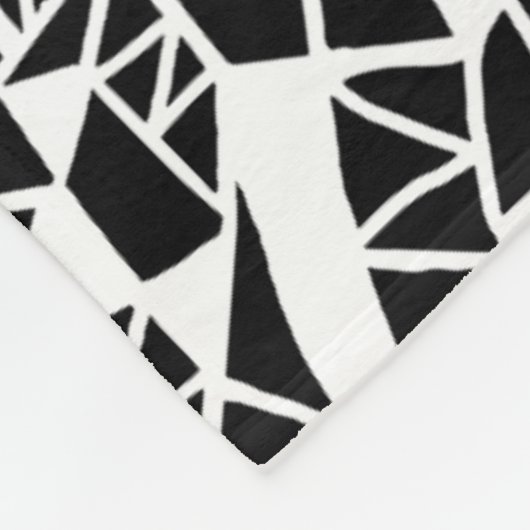 Crazy Structure Pattern 060423 - White on Black Fleece Deken (Hoek)
