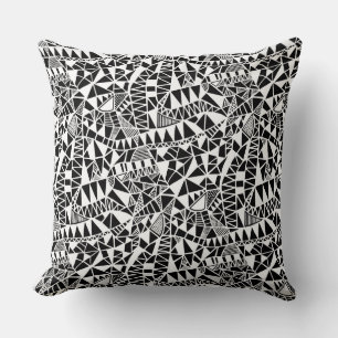Crazy Structure Pattern 060423 - White on Black Kussen