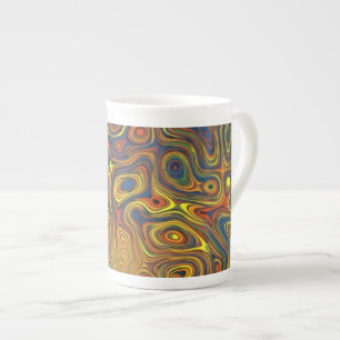 Crazy Swirls Bone China Mok, Abstract design Porselein Kop