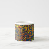Crazy Swirls Espresso Mok, Abstract Design Espresso Kop (Voorkant)