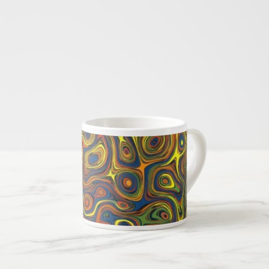 Crazy Swirls Espresso Mok, Abstract Design Espresso Kop (Voorkant rechts)