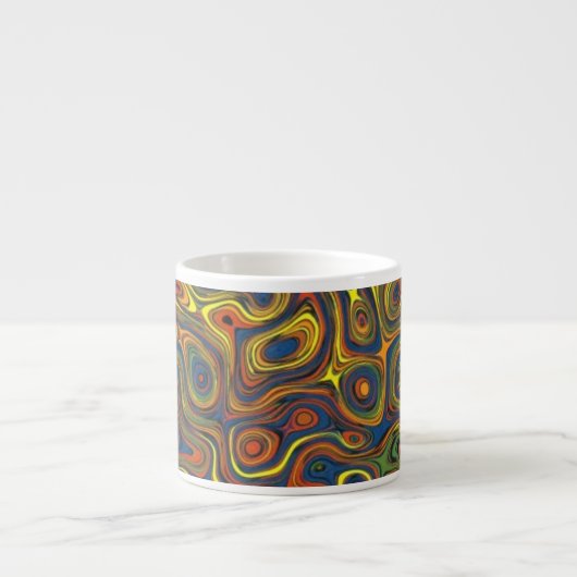 Crazy Swirls Espresso Mok, Abstract Design Kop (Voorkant)