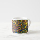 Crazy Swirls Espresso Mok, Abstract Design Kop (Voorkant rechts)