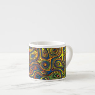 Crazy Swirls Espresso Mok, Abstract Design Kop