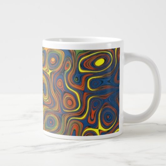 Crazy Swirls Jumbo-size Mok, Abstract design Grote Koffiekop (Rechts)