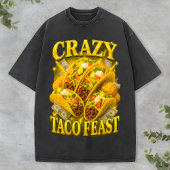 Crazy Taco Feast Tee Retro Funny Lover Bootleg dog T-shirt