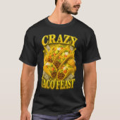 Crazy Taco Feest T-shirt Retro Grappige Liefhebber (Voorkant)