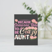 Crazy tante Flower grappig en Sarcastic Auntie Briefkaart (Staand voorkant)