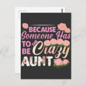 Crazy tante Flower grappig en Sarcastic Auntie Briefkaart (Voorkant / Achterkant)