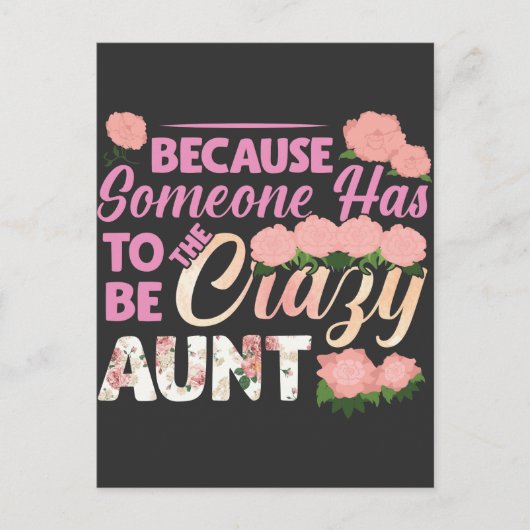 Crazy tante Flower grappig en Sarcastic Auntie Briefkaart (Voorkant)