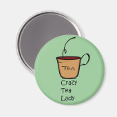 Crazy Tea Lady Magneet (Voorkant / Achterkant)