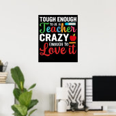 Crazy Teacher Mannen Vrouwen Grappige School Docen Poster (Thuiskantoor)