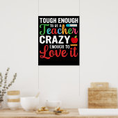 Crazy Teacher Mannen Vrouwen Grappige School Docen Poster (Keuken)