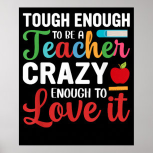 Crazy Teacher Mannen Vrouwen Grappige School Docen Poster