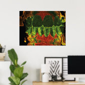 Crazy Teeth Bite Dentist Orthodontist Poster (Thuiskantoor)