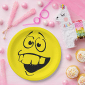 Crazy Teeth Face Funny Emoticon Party Papieren Bordje (Feest)
