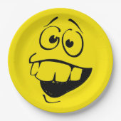 Crazy Teeth Face Funny Emoticon Party Papieren Bordje (Voorkant)