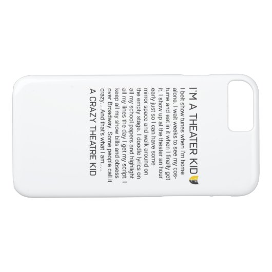 Crazy Theater Kind Funny Broadway Musical Theater Case-Mate iPhone Case (Achterkant (Horizontaal))