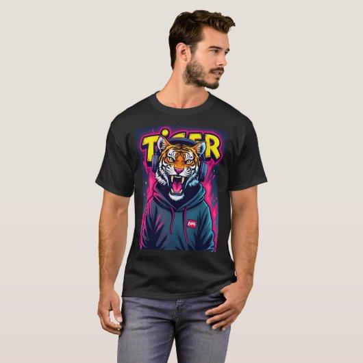 Crazy Tiger T-shirt ontwerp (Voorkant volledig)