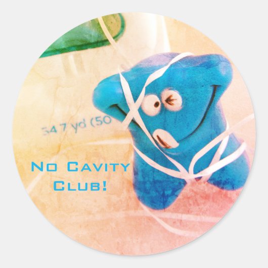 Crazy Tooth, geen Cavity Club. Ronde Sticker (Voorkant)