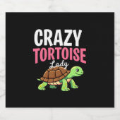 Crazy Tortoise Lady Tortoises Mom Women Turtle (1) Sparkling Wijnetiket (Enkel label)