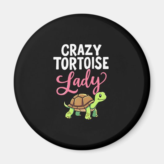 Crazy Tortoise Lady Tortoises Mom Women Turtle (3) Magneet (Voorkant)