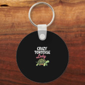 Crazy Tortoise Lady Tortoises Mom Women Turtle (4) Sleutelhanger (Voorkant)