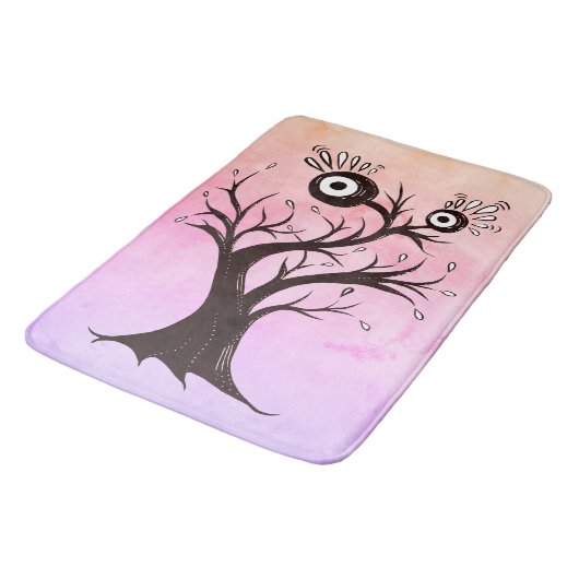 Crazy Tree Creatink Art Pink Fantasy Badmat (Gekanteld)