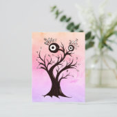 Crazy Tree Creatink Art Pink Fantasy Briefkaart (Staand voorkant)