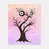 Crazy Tree Creatink Art Pink Fantasy Fleece Deken (Voorkant)