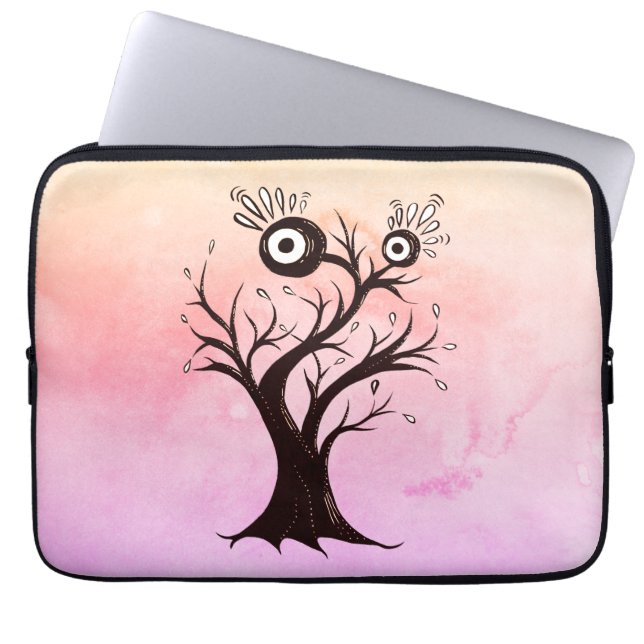 Crazy Tree Creatink Art Pink Fantasy Laptop Sleeve (Voorkant)