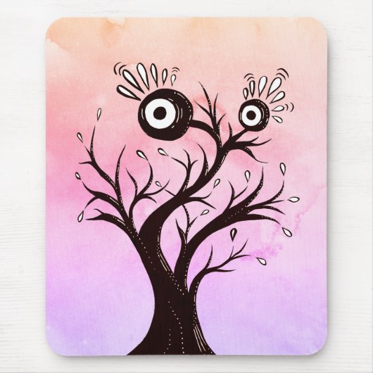 Crazy Tree Creatink Art Pink Fantasy Muismat (Voorkant)